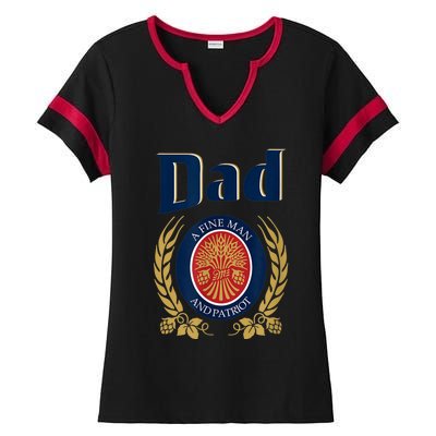 Miller Dad A Fine Man And Patriot Fathers Day Ladies Halftime Notch Neck Tee