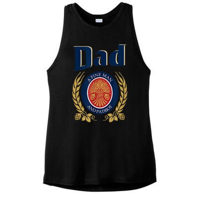 Miller Dad A Fine Man And Patriot Fathers Day Ladies PosiCharge Tri-Blend Wicking Tank