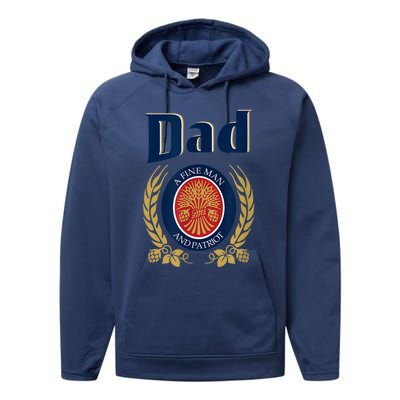 Miller Dad A Fine Man And Patriot Fathers Day Performance Fleece Hoodie