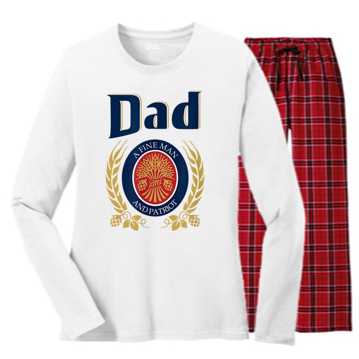 Miller Dad A Fine Man And Patriot Fathers Day Women's Long Sleeve Flannel Pajama Set 