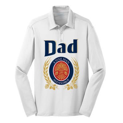 Miller Dad A Fine Man And Patriot Fathers Day Silk Touch Performance Long Sleeve Polo