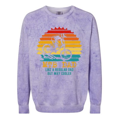 Mtb Dad Apparel Retro Mountain Bike Dad Colorblast Crewneck Sweatshirt