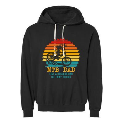 Mtb Dad Apparel Retro Mountain Bike Dad Garment-Dyed Fleece Hoodie