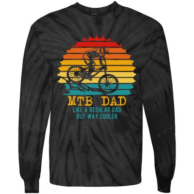 Mtb Dad Apparel Retro Mountain Bike Dad Tie-Dye Long Sleeve Shirt