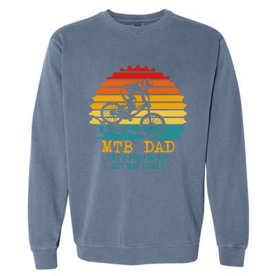 Mtb Dad Apparel Retro Mountain Bike Dad Garment-Dyed Sweatshirt