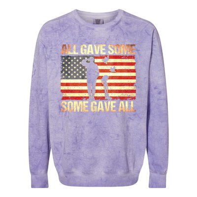 Memorial Day All Gave Some Some Gave All Gift Colorblast Crewneck Sweatshirt