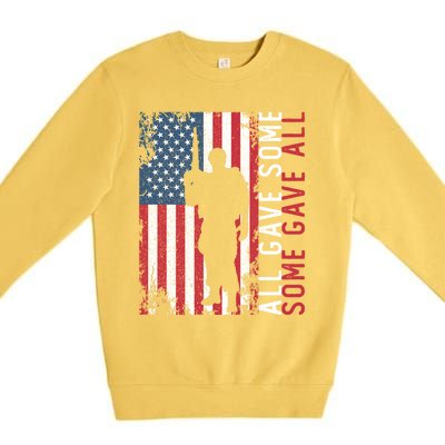 Memorial Day All Gave Some Some Gave All Cool Gift Premium Crewneck Sweatshirt