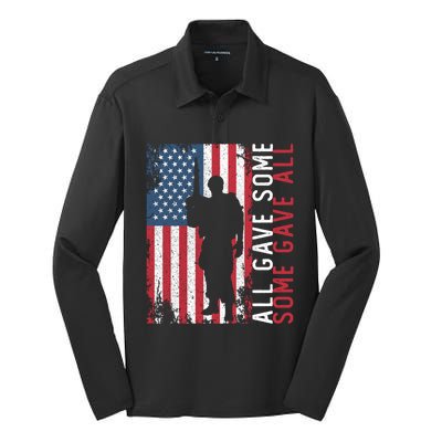 Memorial Day All Gave Some Some Gave All Cool Gift Silk Touch Performance Long Sleeve Polo