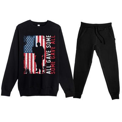 Memorial Day All Gave Some Some Gave All Cool Gift Premium Crewneck Sweatsuit Set