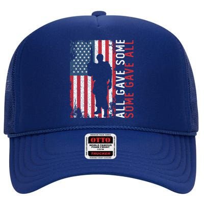 Memorial Day All Gave Some Some Gave All Cool Gift High Crown Mesh Back Trucker Hat