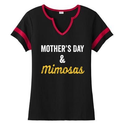 Mother's Day And Mimosas Mother Mom Mama Day Ing Cool Gift Ladies Halftime Notch Neck Tee