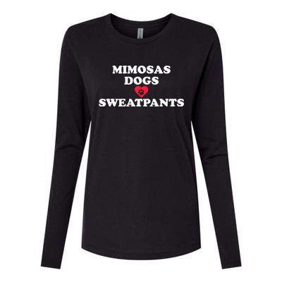 Mimosas Dogs And Sweatpants Heart Paw Gift Womens Cotton Relaxed Long Sleeve T-Shirt