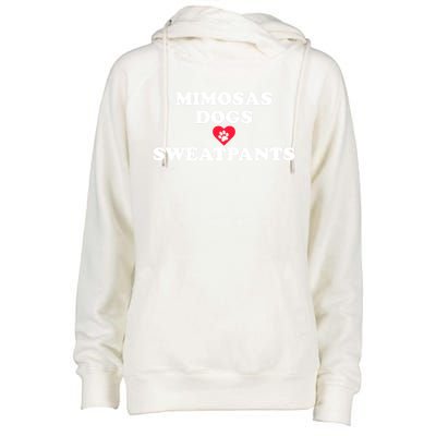 Mimosas Dogs And Sweatpants Heart Paw Gift Womens Funnel Neck Pullover Hood