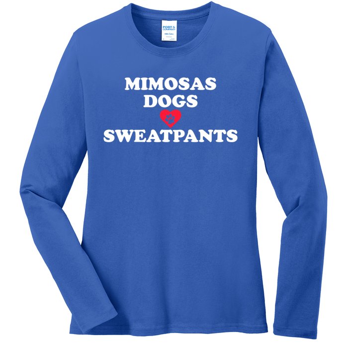 Mimosas Dogs And Sweatpants Heart Paw Gift Ladies Long Sleeve Shirt