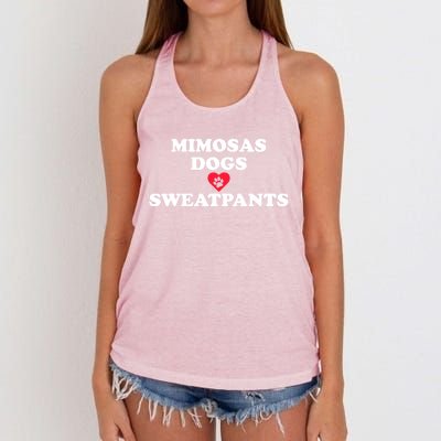 Mimosas Dogs And Sweatpants Heart Paw Gift Women's Knotted Racerback Tank