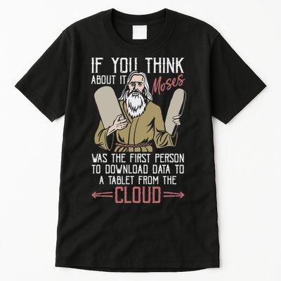 Moses Data Analyst Funny Religious Christian Humor Tall T-Shirt
