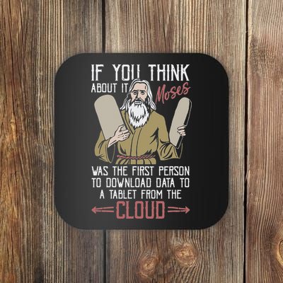 Moses Data Analyst Funny Religious Christian Humor Coaster