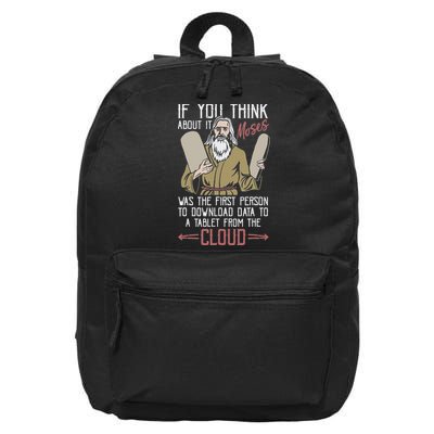Moses Data Analyst Funny Religious Christian Humor 16 in Basic Backpack