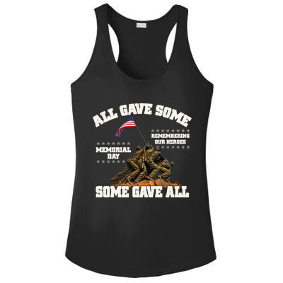 Memorial Day All Gave Some Some Gave All Remembering Our Heroes Ladies PosiCharge Competitor Racerback Tank
