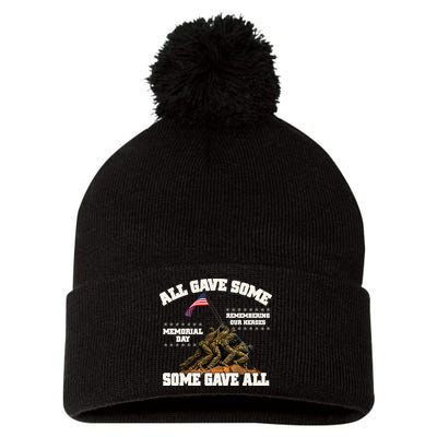 Memorial Day All Gave Some Some Gave All Remembering Our Heroes Pom Pom 12in Knit Beanie
