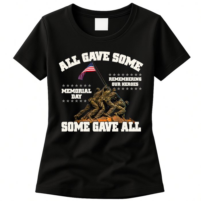 Memorial Day All Gave Some Some Gave All Remembering Our Heroes Womens T-Shirt