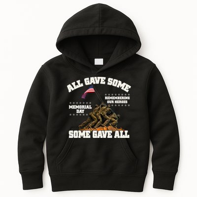 Memorial Day All Gave Some Some Gave All Remembering Our Heroes Kids Hoodie