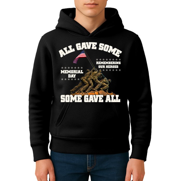 Memorial Day All Gave Some Some Gave All Remembering Our Heroes Kids Hoodie