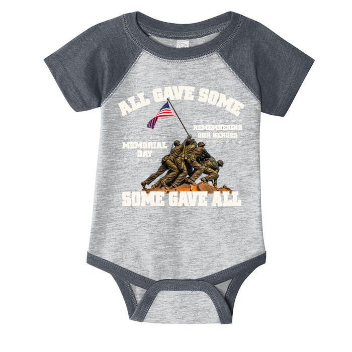 Memorial Day All Gave Some Some Gave All Remembering Our Heroes Infant Baby Jersey Bodysuit