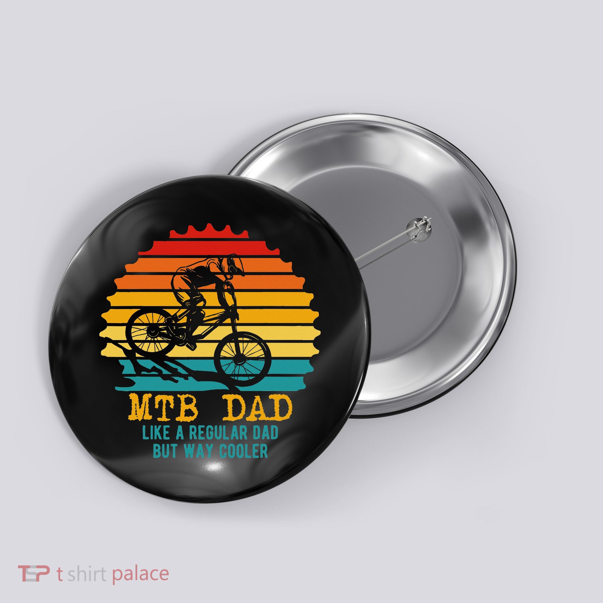 MTB Dad Apparel Retro Mountain Bike Dad Button