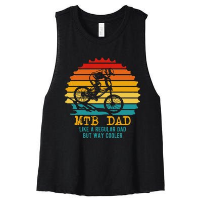 MTB Dad Apparel Retro Mountain Bike Dad Women's Racerback Cropped Tank