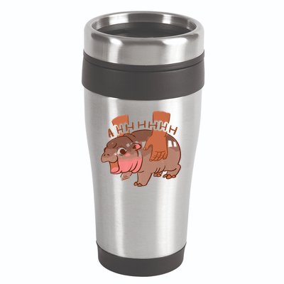 Moo Deng A Hh Hhhh Hippo Funny 16oz Travel Tumbler