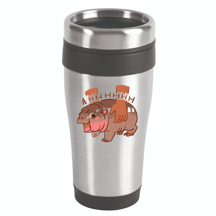 Moo Deng A Hh Hhhh Hippo Funny 16oz Travel Tumbler