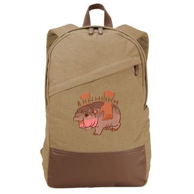 Moo Deng A Hh Hhhh Hippo Funny Cotton Canvas Backpack