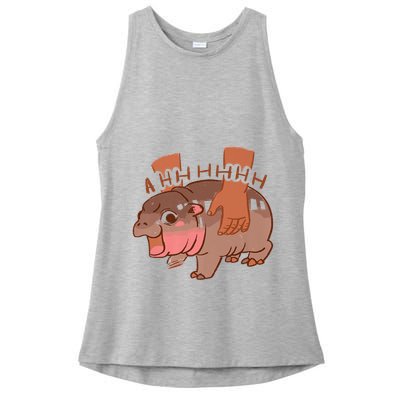 Moo Deng A Hh Hhhh Hippo Funny Ladies PosiCharge Tri-Blend Wicking Tank