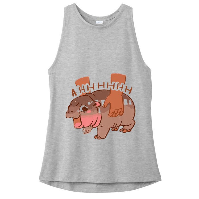 Moo Deng A Hh Hhhh Hippo Funny Ladies PosiCharge Tri-Blend Wicking Tank