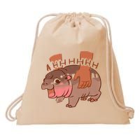 Moo Deng A Hh Hhhh Hippo Funny Drawstring Bag