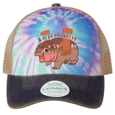 Moo Deng A Hh Hhhh Hippo Funny Legacy Tie Dye Trucker Hat