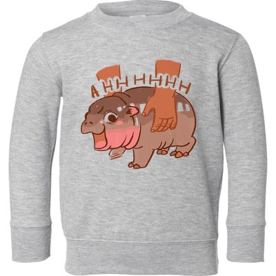 Moo Deng A Hh Hhhh Hippo Funny Toddler Sweatshirt