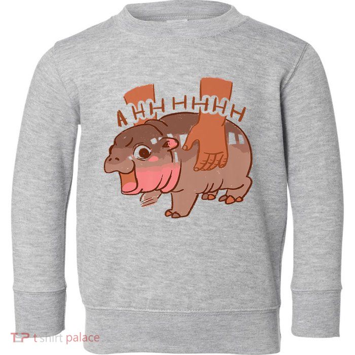 Moo Deng A Hh Hhhh Hippo Funny Toddler Sweatshirt