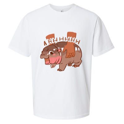 Moo Deng A Hh Hhhh Hippo Funny Sueded Cloud Jersey T-Shirt