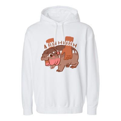Moo Deng A Hh Hhhh Hippo Funny Garment-Dyed Fleece Hoodie
