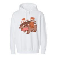 Moo Deng A Hh Hhhh Hippo Funny Garment-Dyed Fleece Hoodie