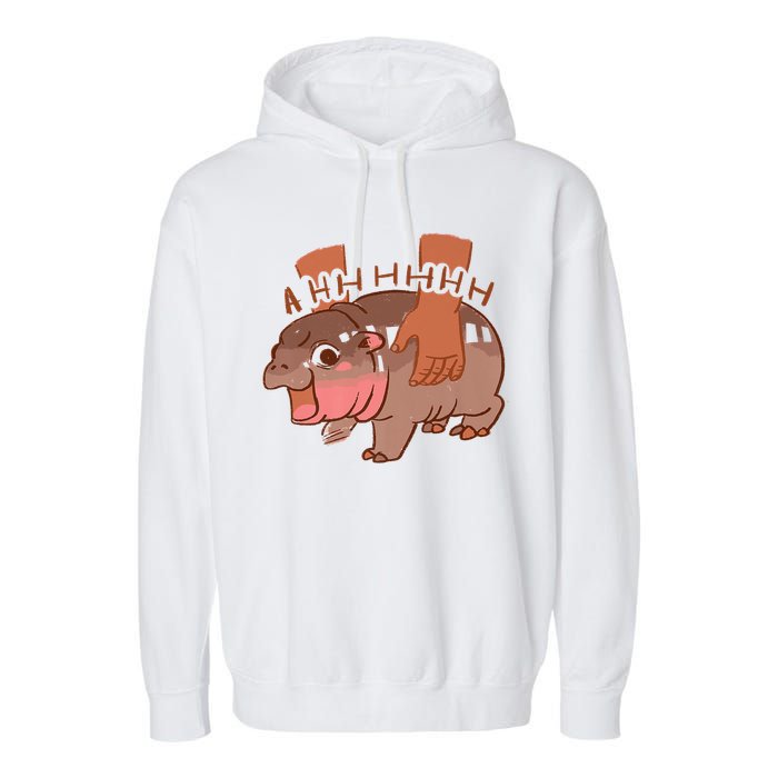 Moo Deng A Hh Hhhh Hippo Funny Garment-Dyed Fleece Hoodie