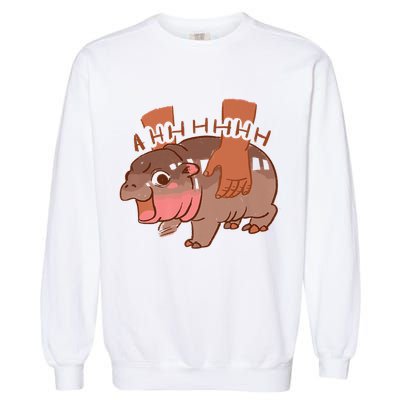 Moo Deng A Hh Hhhh Hippo Funny Garment-Dyed Sweatshirt