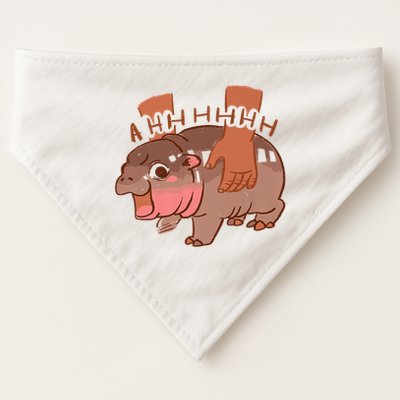 Moo Deng A Hh Hhhh Hippo Funny USA-Made Doggie Bandana
