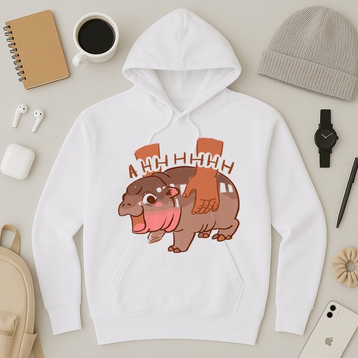 Moo Deng A Hh Hhhh Hippo Funny Hoodie