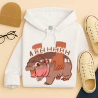 Moo Deng A Hh Hhhh Hippo Funny Hoodie