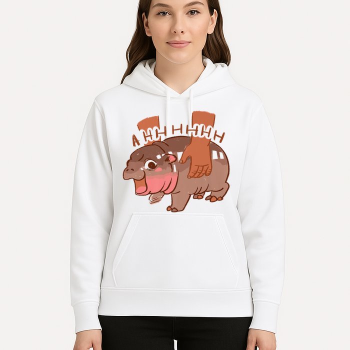 Moo Deng A Hh Hhhh Hippo Funny Hoodie