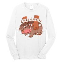 Moo Deng A Hh Hhhh Hippo Funny Long Sleeve Shirt