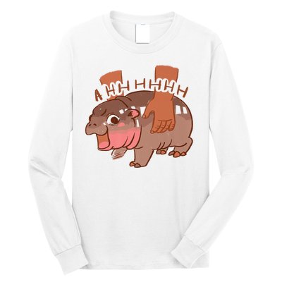 Moo Deng A Hh Hhhh Hippo Funny Long Sleeve Shirt